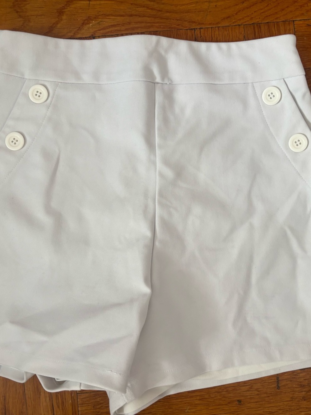 Classic White Women's Button-Accent Shorts